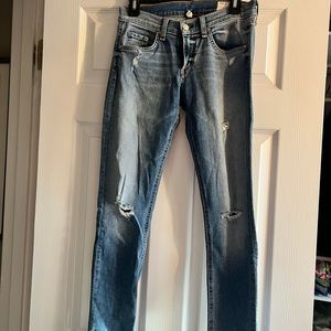 Rag and bone skinny ripped jeans